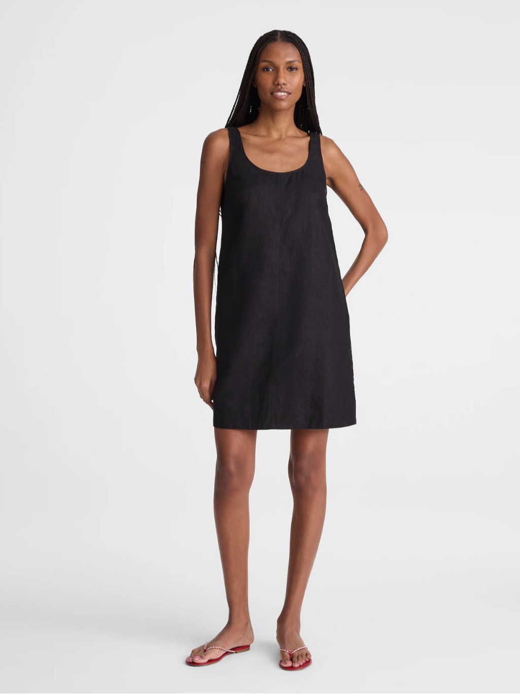 Madewell Scoopneck Mini Shift Dress In 100% Linen